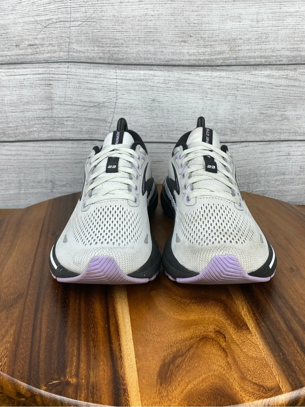 Brooks Adrenaline GTS 23 Grey Black Purple Running Shoe 1203811B039 Women Size 9